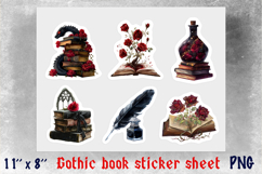 Gothic Book lover stickers Vintage stickers sheet magic PNG Product Image 1
