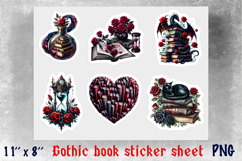 Book lover stickers sheet Vintage Floral Gothic sticker PNG Product Image 1