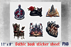 Gothic Book lover stickers Anatomical Heart Open book Product Image 1