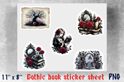 Gothic Floral Woman sticker Book lover stickers sheet magic Product Image 1