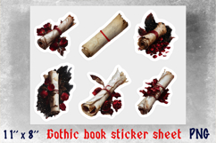 Stickers sheet magic Vintage papyrus Gothic red roses PNG Product Image 1