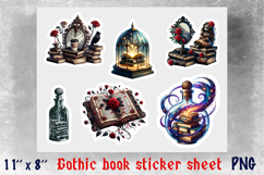 Book lover stickers sheet magic Vintage Floral Gothic PNG Product Image 1