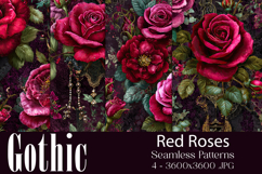 Gothic Patterns, Messy Red Roses Seamless Patterns, s1 Product Image 1