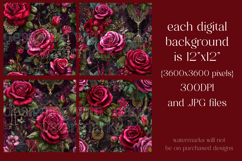 Gothic Patterns, Messy Red Roses Seamless Patterns, s1 Product Image 2
