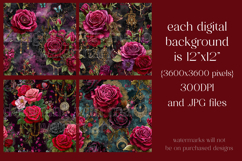 Gothic Patterns, Messy Red Roses Seamless Patterns, s2 Product Image 2