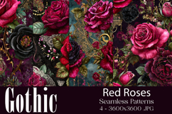 Gothic Patterns, Messy Red Roses Seamless Patterns, s3 Product Image 1