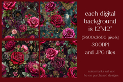 Gothic Patterns, Messy Red Roses Seamless Patterns, s3 Product Image 2