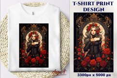 Gothic Floral Tarot card sublimation bundle, skull, flowers Product Image 15