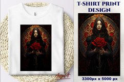 Gothic Tarot card T-shirt design / medieval gothic woman Product Image 1