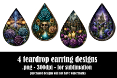 Gothic Teardrop Earrings, Gothic Earring Designs, s1 Product Image 2