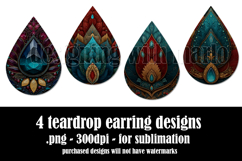 Gothic Teardrop Earrings, Gothic Earring Designs, s12 Product Image 2