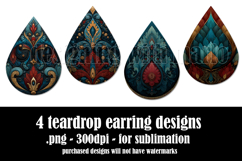 Gothic Teardrop Earrings, Gothic Earring Designs, s13 Product Image 2