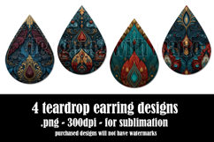 Gothic Teardrop Earrings, Gothic Earring Designs, s14 Product Image 2