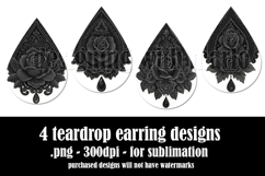 Gothic Teardrop Earrings, Gothic Earring Designs, s15 Product Image 2