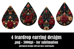 Gothic Teardrop Earrings, Gothic Earring Designs, s16 Product Image 2