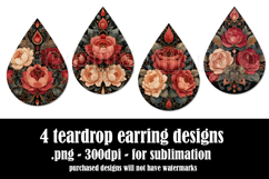 Gothic Teardrop Earrings, Gothic Earring Designs, s17 Product Image 2