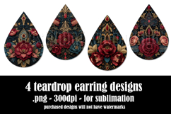 Gothic Teardrop Earrings, Gothic Earring Designs, s18 Product Image 2