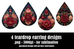 Gothic Teardrop Earrings, Gothic Earring Designs, s19 Product Image 2