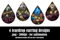 Gothic Teardrop Earrings, Gothic Earring Designs, s2 Product Image 2