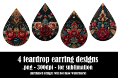 Gothic Teardrop Earrings, Gothic Earring Designs, s21 Product Image 2