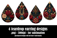 Gothic Teardrop Earrings, Gothic Earring Designs, s24 Product Image 2