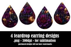 Gothic Teardrop Earrings, Gothic Earring Designs, s29 Product Image 2