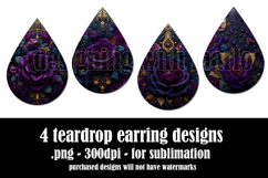 Gothic Teardrop Earrings, Gothic Earring Designs, s30 Product Image 2