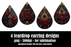 Gothic Teardrop Earrings, Gothic Earring Designs, s32 Product Image 2