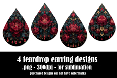 Gothic Teardrop Earrings, Gothic Earring Designs, s38 Product Image 2