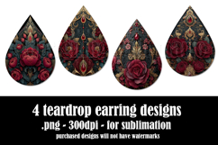 Gothic Teardrop Earrings, Gothic Earring Designs, s44 Product Image 2