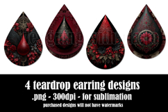 Gothic Teardrop Earrings, Gothic Earring Designs, s46 Product Image 2
