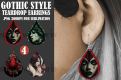 Gothic Teardrop Earrings, Gothic Earring Designs, s49 Product Image 1