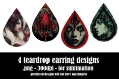 Gothic Teardrop Earrings, Gothic Earring Designs, s49 Product Image 2