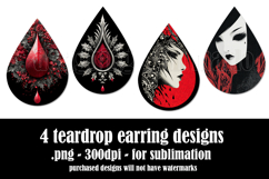 Gothic Teardrop Earrings, Gothic Earring Designs, s53 Product Image 2