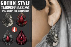 Gothic Teardrop Earrings, Gothic Earring Designs, s54 Product Image 1