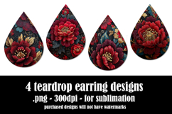 Gothic Teardrop Earrings, Gothic Earring Designs, s56 Product Image 2