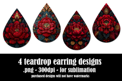 Gothic Teardrop Earrings, Gothic Earring Designs, s59 Product Image 2