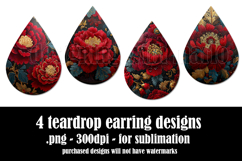 Gothic Teardrop Earrings, Gothic Earring Designs, s60 Product Image 2