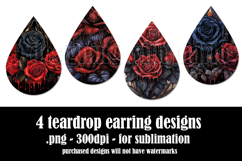 Gothic Teardrop Earrings, Gothic Earring Designs, s62 Product Image 2