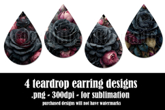 Gothic Teardrop Earrings, Gothic Earring Designs, s63 Product Image 2