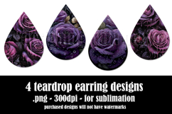 Gothic Teardrop Earrings, Gothic Earring Designs, s64 Product Image 2