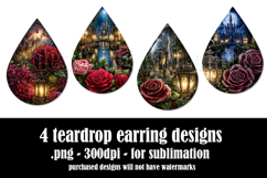 Gothic Teardrop Earrings, Gothic Earring Designs, s7 Product Image 2