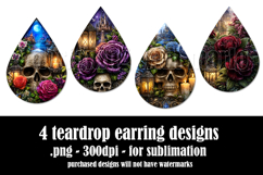 Gothic Teardrop Earrings, Gothic Earring Designs, s8 Product Image 2