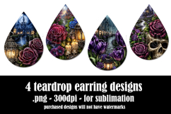 Gothic Teardrop Earrings, Gothic Earring Designs, s9 Product Image 2