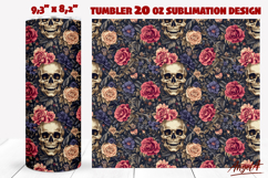 Vintage floral tumbler sublimation Gothic skull tumbler Product Image 1