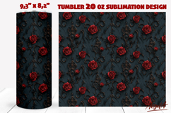 Vintage dark roses tumbler Gothic floral tumbler sublimation Product Image 1