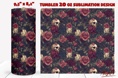 Vintage floral Gothic tumbler wrap Skull roses tumbler Product Image 1