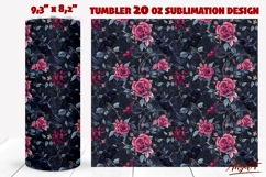 Vintage floral tumbler wrap sublimation Roses tumbler Product Image 1
