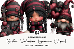 Gothic Valentine Gnomes Clipart Product Image 1