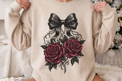 Gothic Vintage Floral Tattoo Red Roses PNG Product Image 3